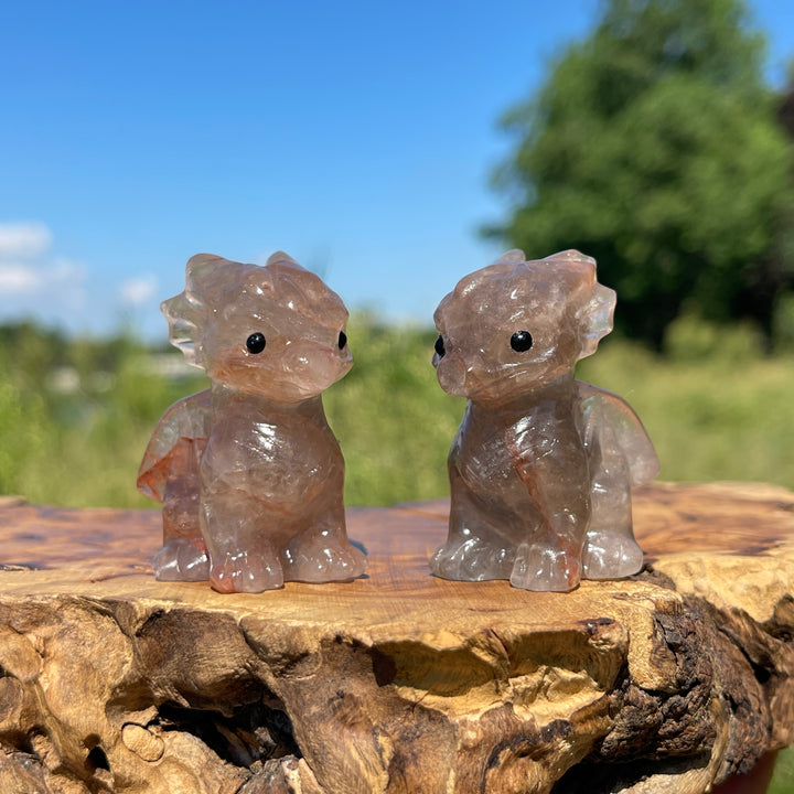Natural Crystal Cute Baby Dragon Carving
