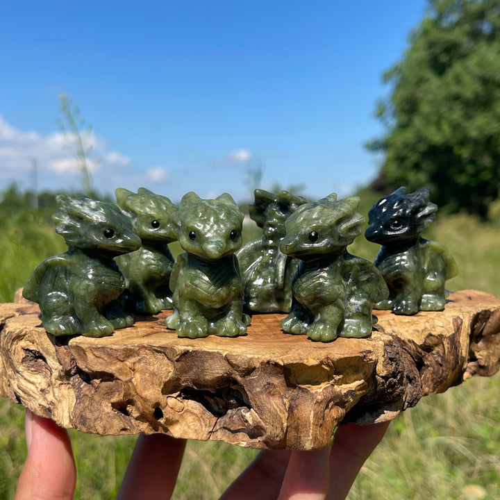 Natural Crystal Cute Baby Dragon Carving
