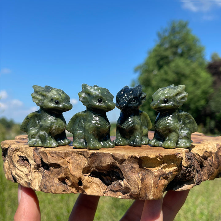 Natural Crystal Cute Baby Dragon Carving