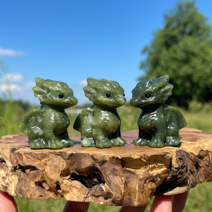 Natural Crystal Cute Baby Dragon Carving