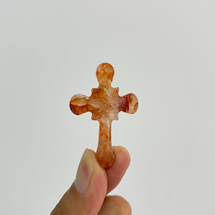 Natural Crystal Carving Handheld Cross