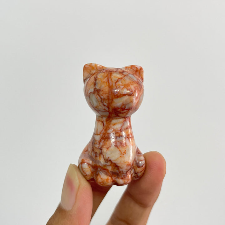 Natural Crystal Carving Faceless Cat