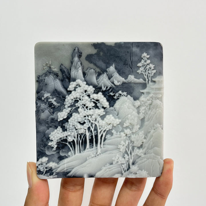 Unique,Natural Crystal Carving TaiJi Stone Landscape Scene