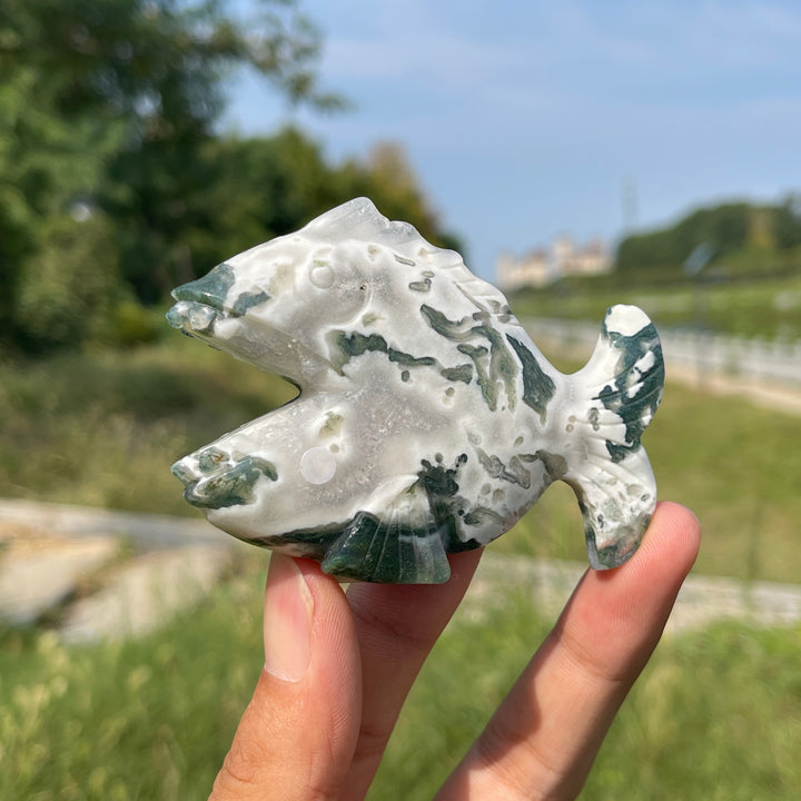A Slightly Imperfect Natural Crystal Carving Piranha