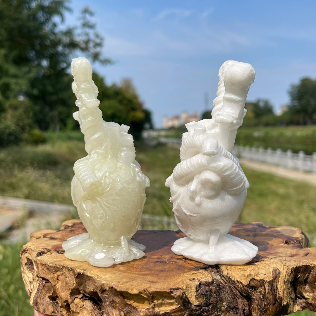 A Slightly Imperfect Natural Crystal Carving Dagger Pierced Heart