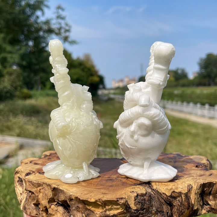 A Slightly Imperfect Natural Crystal Carving Dagger Pierced Heart