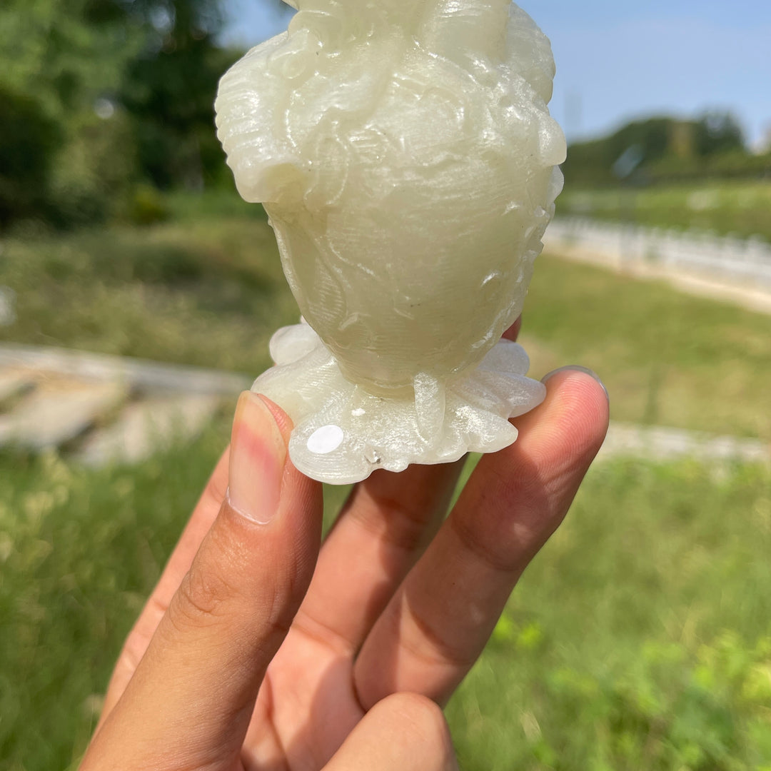 A Slightly Imperfect Natural Crystal Carving Dagger Pierced Heart