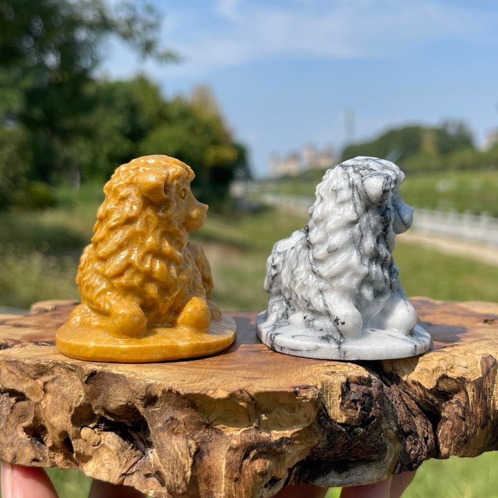 Natural Crystal Carving Whimsical Heart Lamb