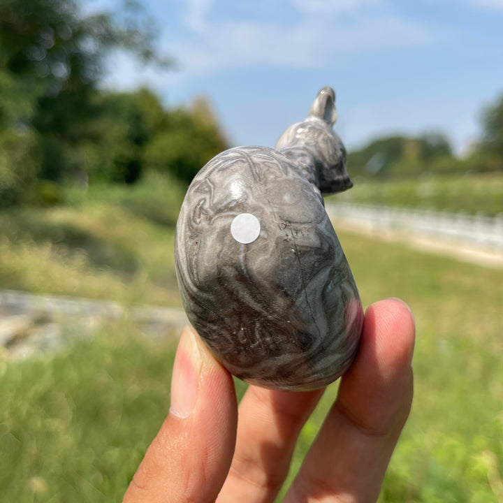 A Slightly Imperfect Natural Crystal Carving Whimsical Posture Ingot Deer
