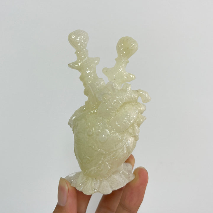 A Slightly Imperfect Natural Crystal Carving Dagger Pierced Heart
