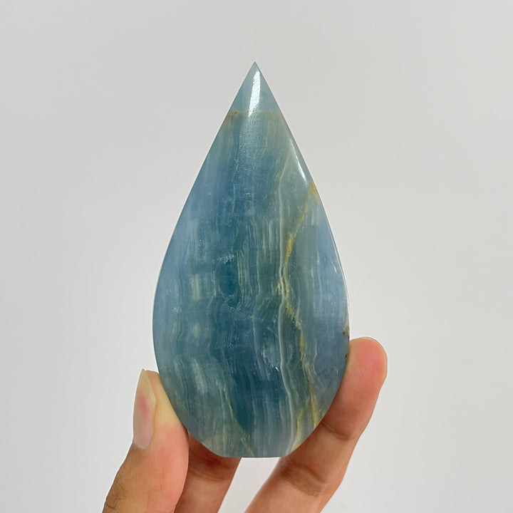 Natural Crystal Lemurian Aquatine Calcite Teardrop