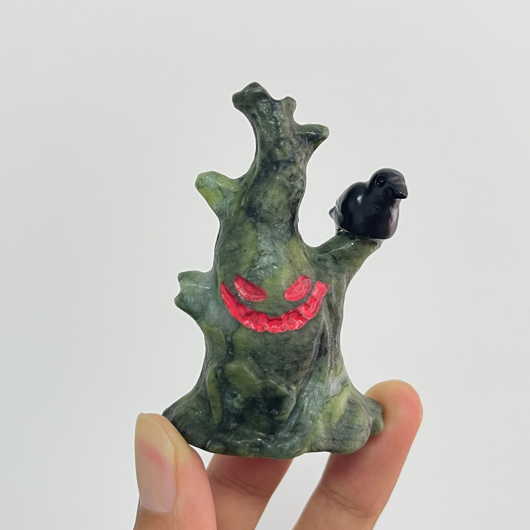 Natural Crystal Tree Spirit With Crow