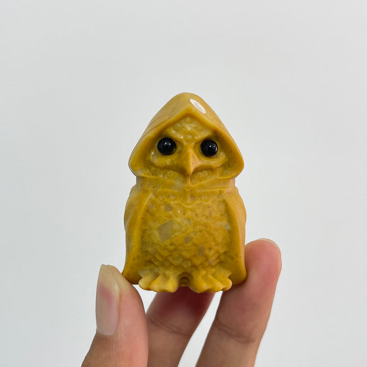 A Slightly Imperfect Natural Crystal Cute Hooded Owl