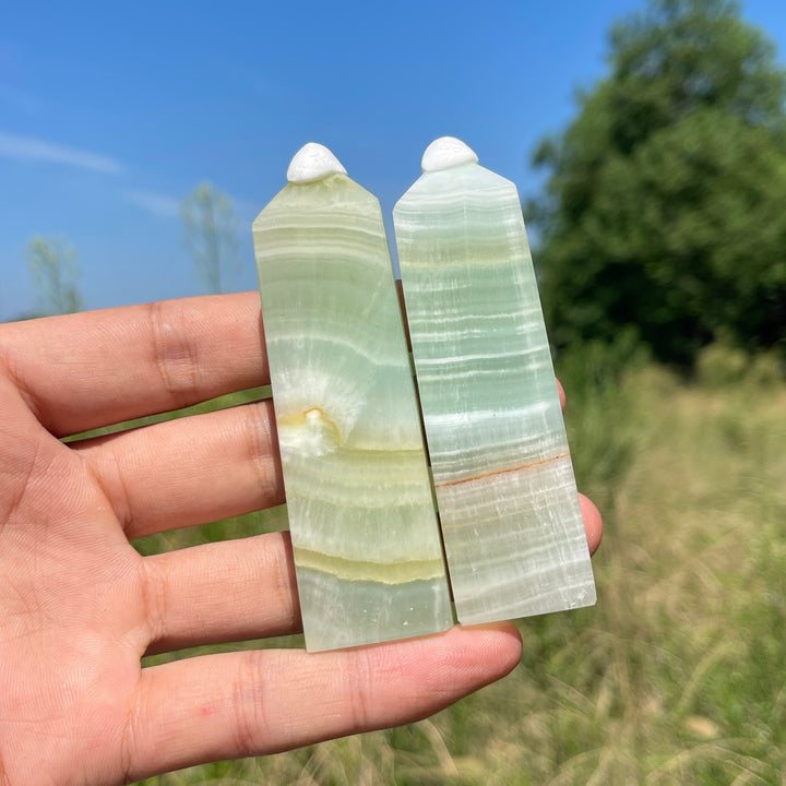 Natural Crystal Caribbean Blue Calcite Point
