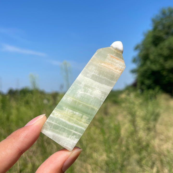 Natural Crystal Caribbean Blue Calcite Point