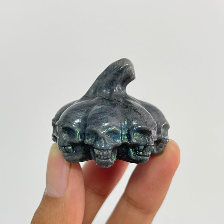 A Slightly Imperfect Natural Crystal Carving Labradorite Pumpkin Skull