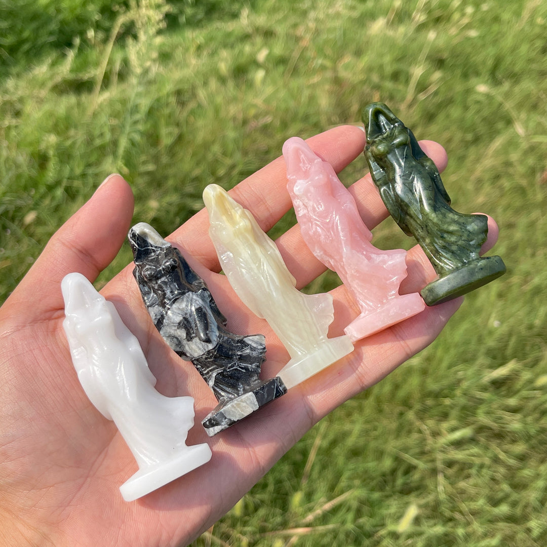 Natural Crystal Carving Hooded Ghost Lady