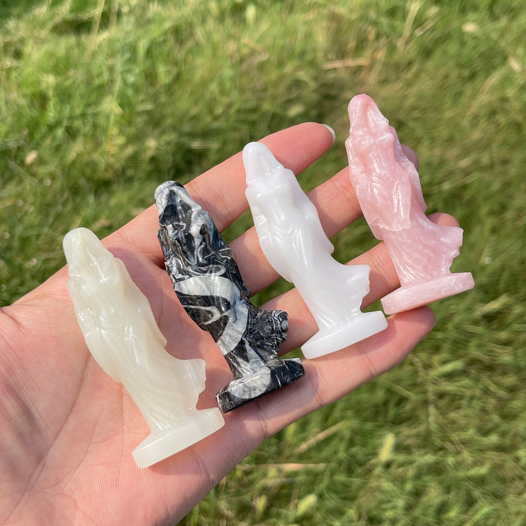 Natural Crystal Carving Hooded Ghost Lady