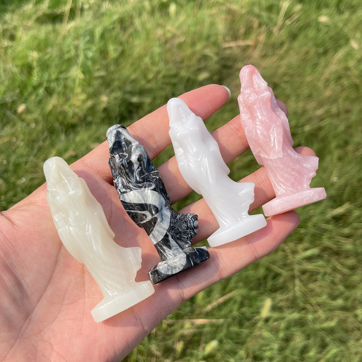 Natural Crystal Carving Hooded Ghost Lady