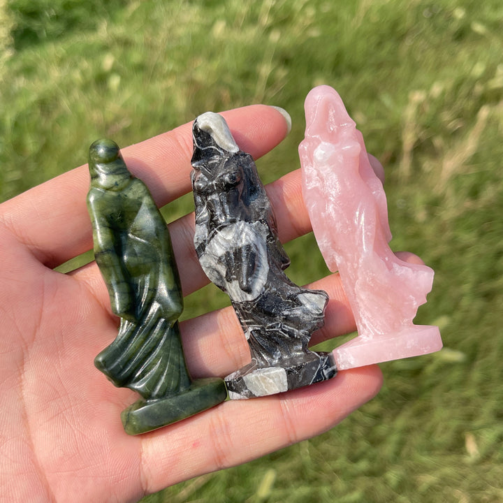 Natural Crystal Carving Hooded Ghost Lady