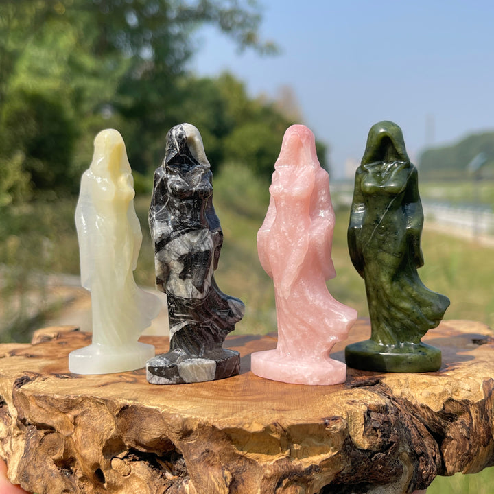 Natural Crystal Carving Hooded Ghost Lady