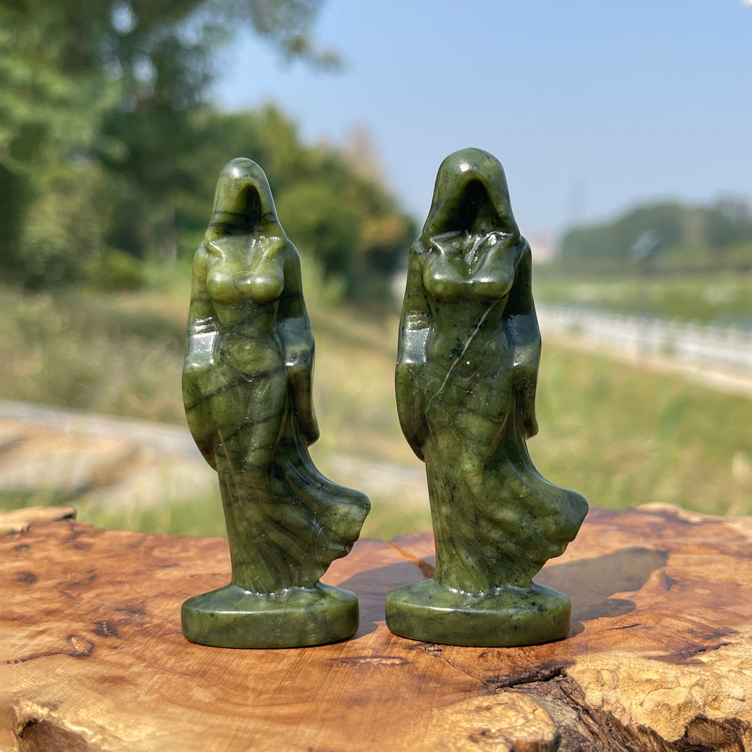Natural Crystal Carving Hooded Ghost Lady