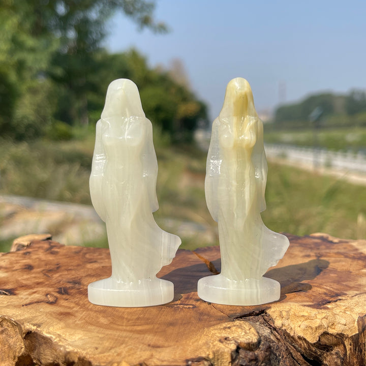 Natural Crystal Carving Hooded Ghost Lady