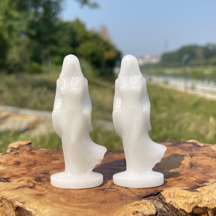 Natural Crystal Carving Hooded Ghost Lady
