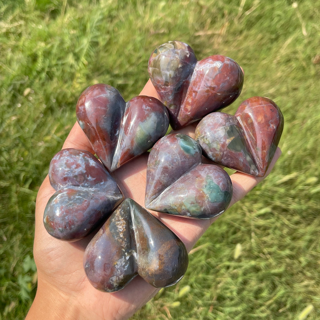 Natural Crystal Ocean Jasper Heart