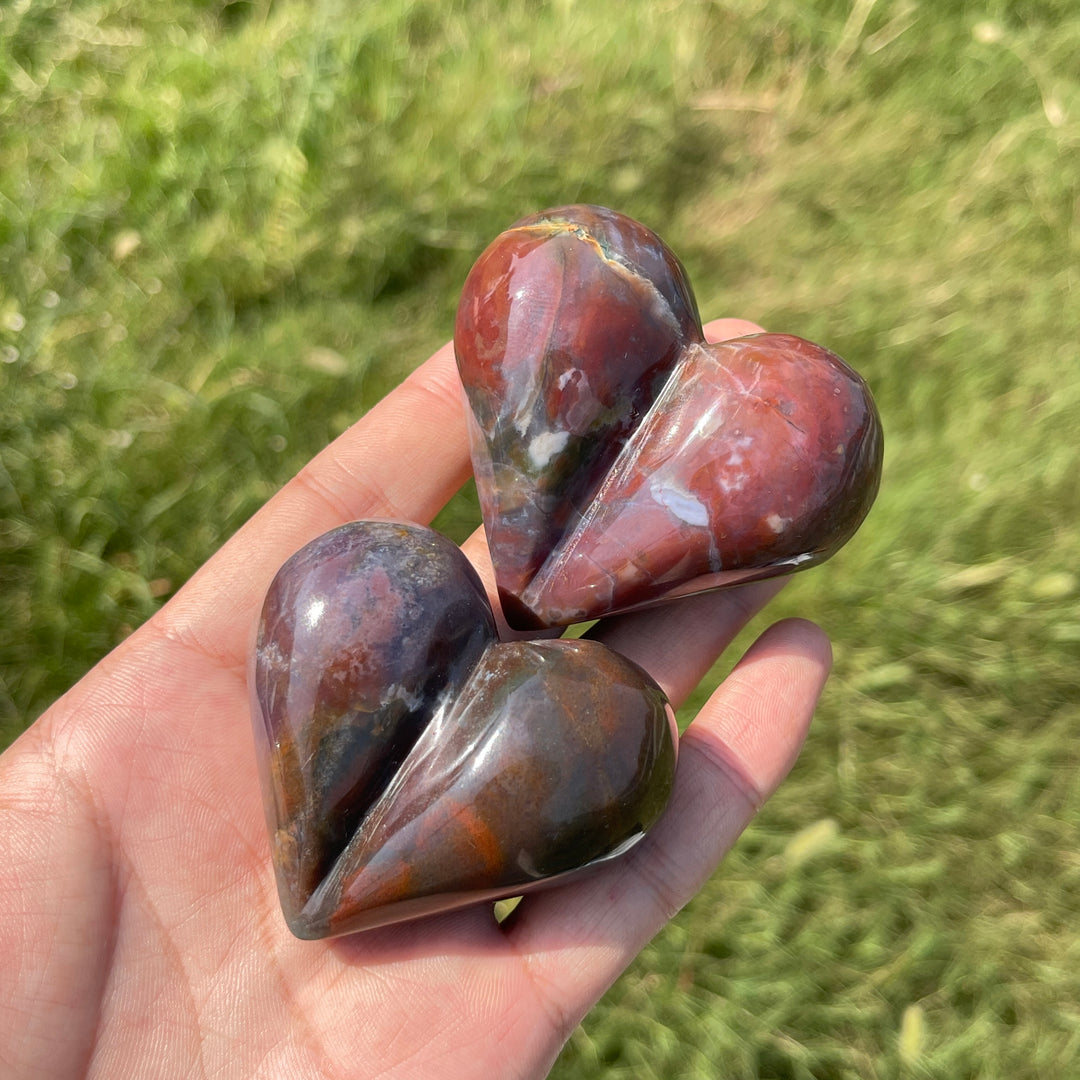 Natural Crystal Ocean Jasper Heart