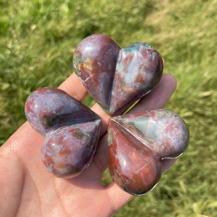 Natural Crystal Ocean Jasper Heart