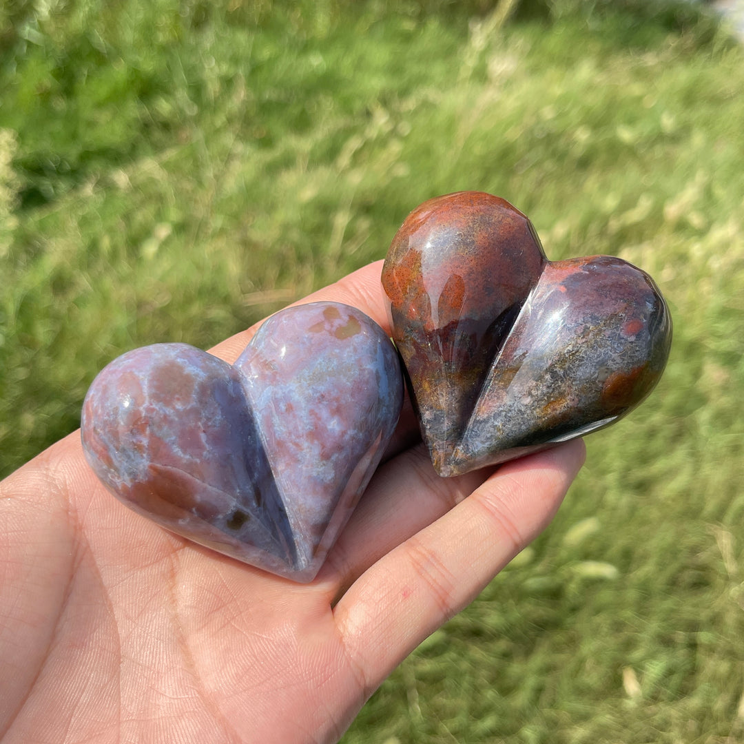 Natural Crystal Ocean Jasper Heart