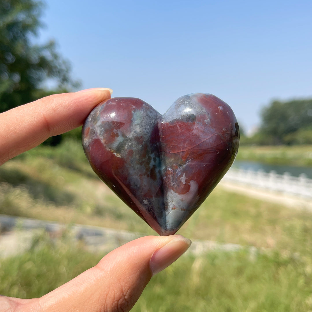 Natural Crystal Ocean Jasper Heart