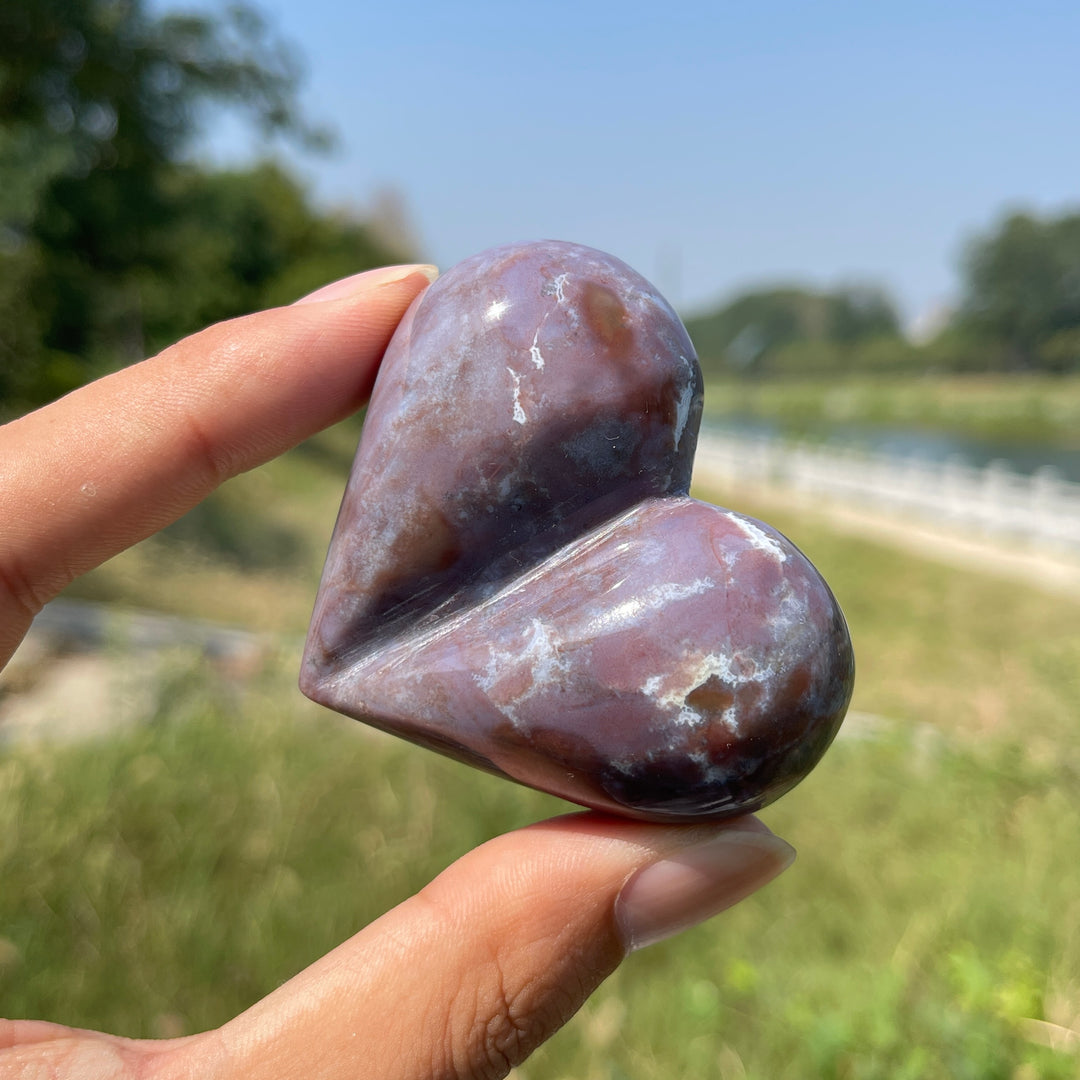 Natural Crystal Ocean Jasper Heart