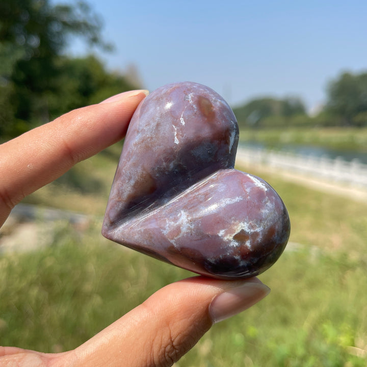 Natural Crystal Ocean Jasper Heart