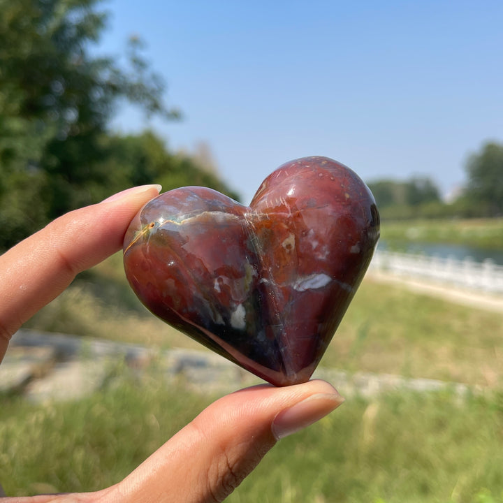 Natural Crystal Ocean Jasper Heart