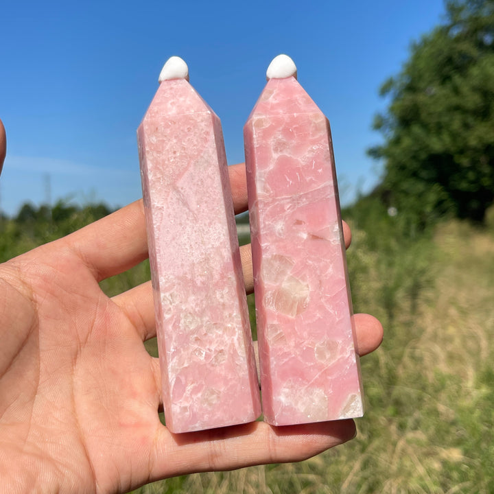 Unique,Natural Delicate Pink Opal Crystal Point