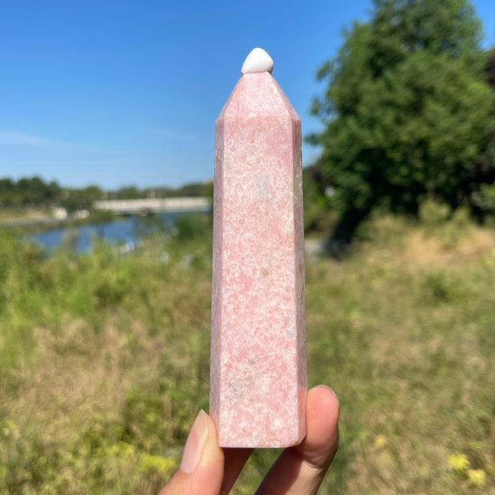Unique,Natural Delicate Pink Opal Crystal Point