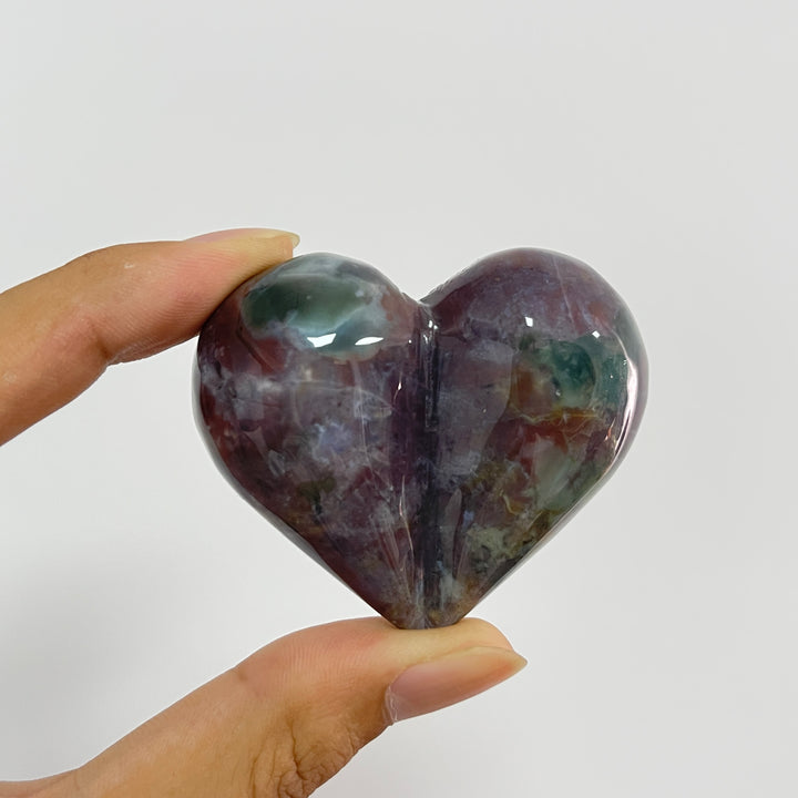 Natural Crystal Ocean Jasper Heart