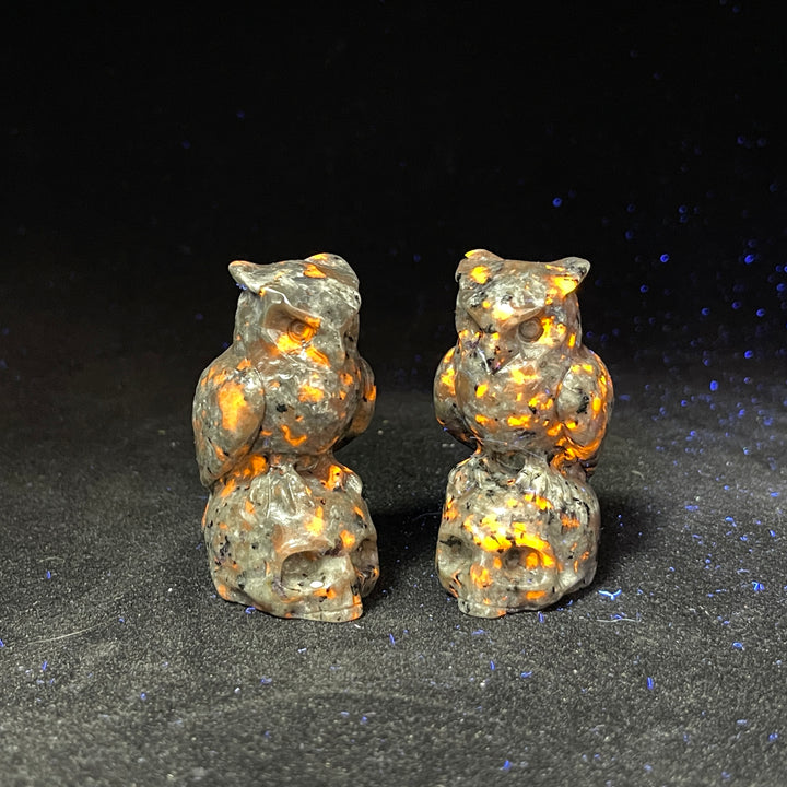 Natural Crystal Owl-On-Skull Carving