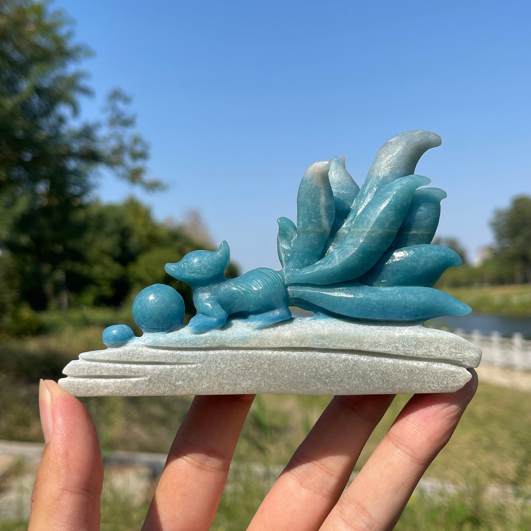 Unique,A Slightly Imperfect Natural Crystal Trolleite Nine-Tailed Fox
