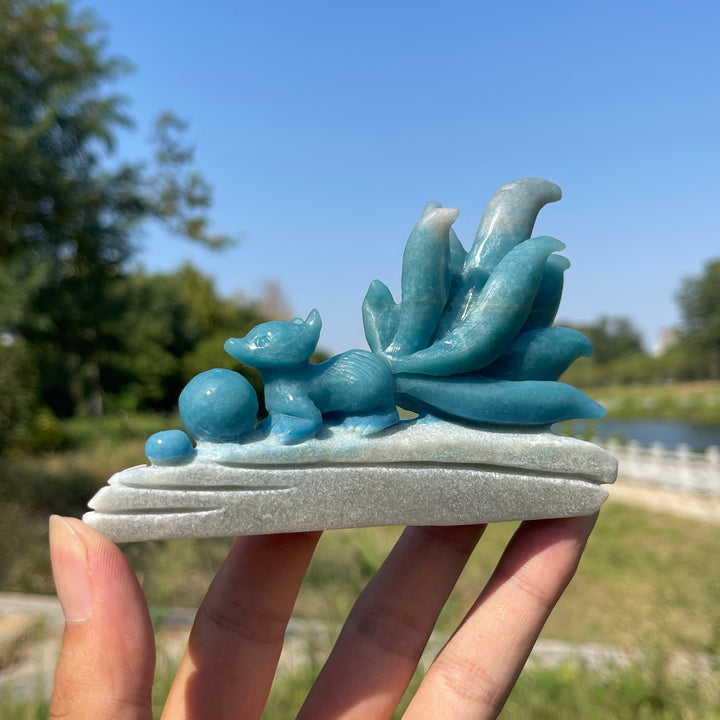 Unique,A Slightly Imperfect Natural Crystal Trolleite Nine-Tailed Fox