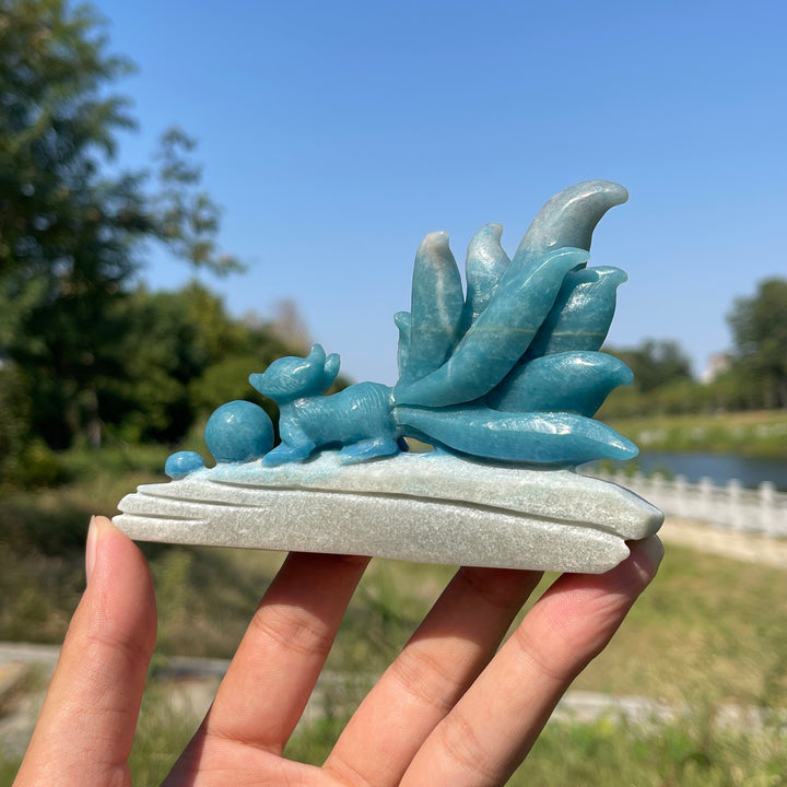 Unique,A Slightly Imperfect Natural Crystal Trolleite Nine-Tailed Fox
