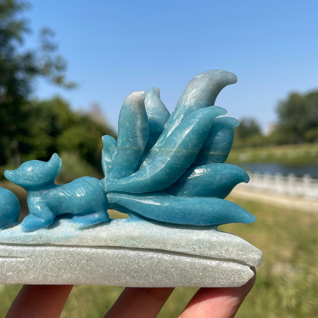 Unique,A Slightly Imperfect Natural Crystal Trolleite Nine-Tailed Fox