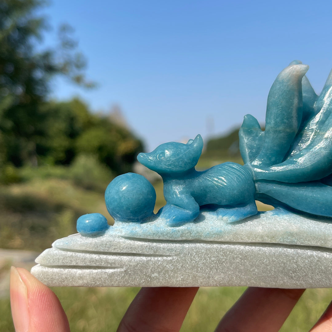 Unique,A Slightly Imperfect Natural Crystal Trolleite Nine-Tailed Fox