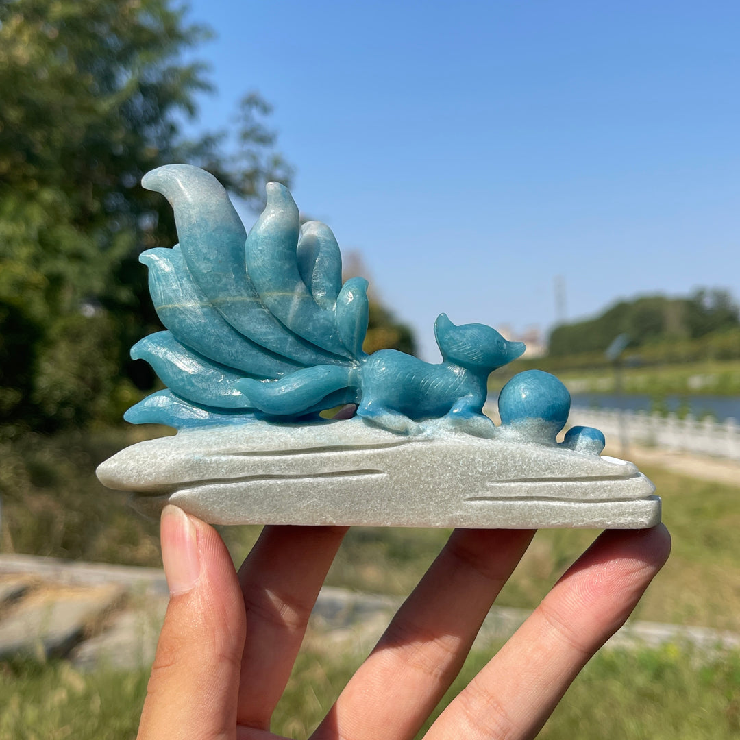 Unique,A Slightly Imperfect Natural Crystal Trolleite Nine-Tailed Fox