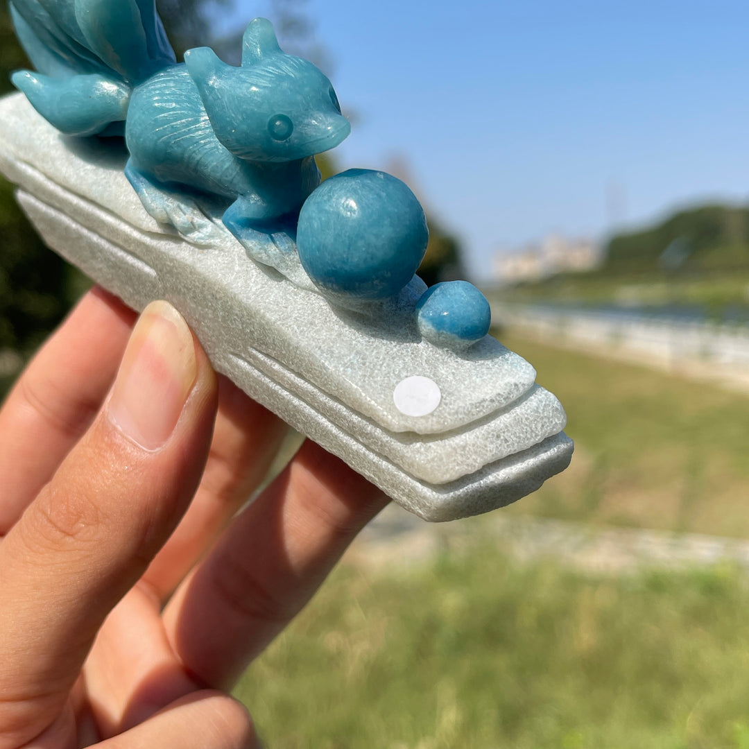 Unique,A Slightly Imperfect Natural Crystal Trolleite Nine-Tailed Fox