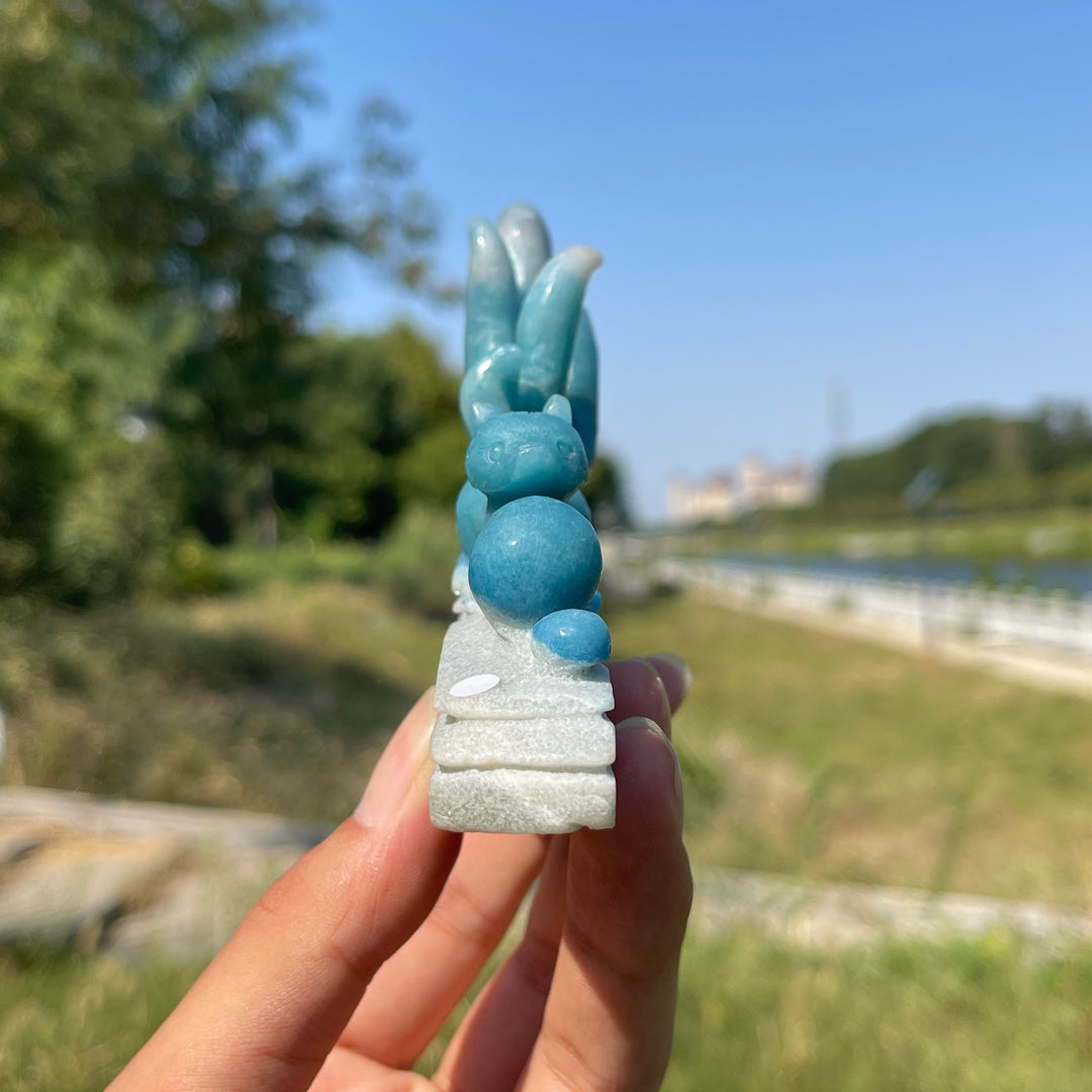 Unique,A Slightly Imperfect Natural Crystal Trolleite Nine-Tailed Fox