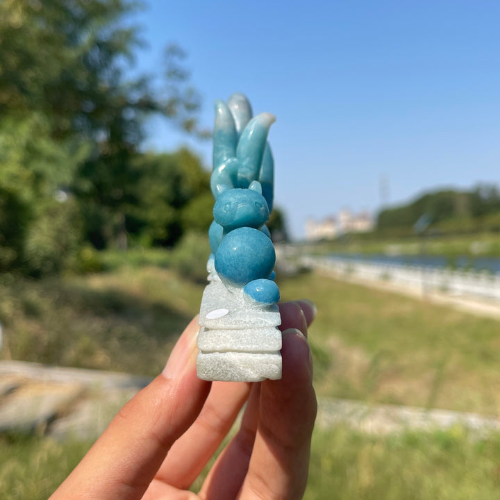 Unique,A Slightly Imperfect Natural Crystal Trolleite Nine-Tailed Fox