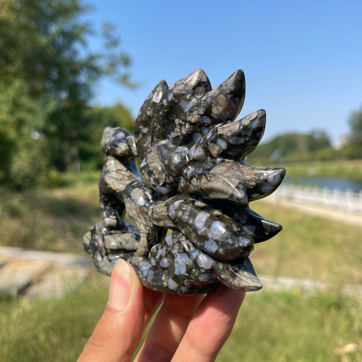 Unique,A Slightly Imperfect Natural Que Sera Stone Nine-Tailed Fox